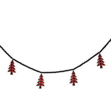 Buffalo Check Christmas Trees Beaded Garland - The Fox Decor